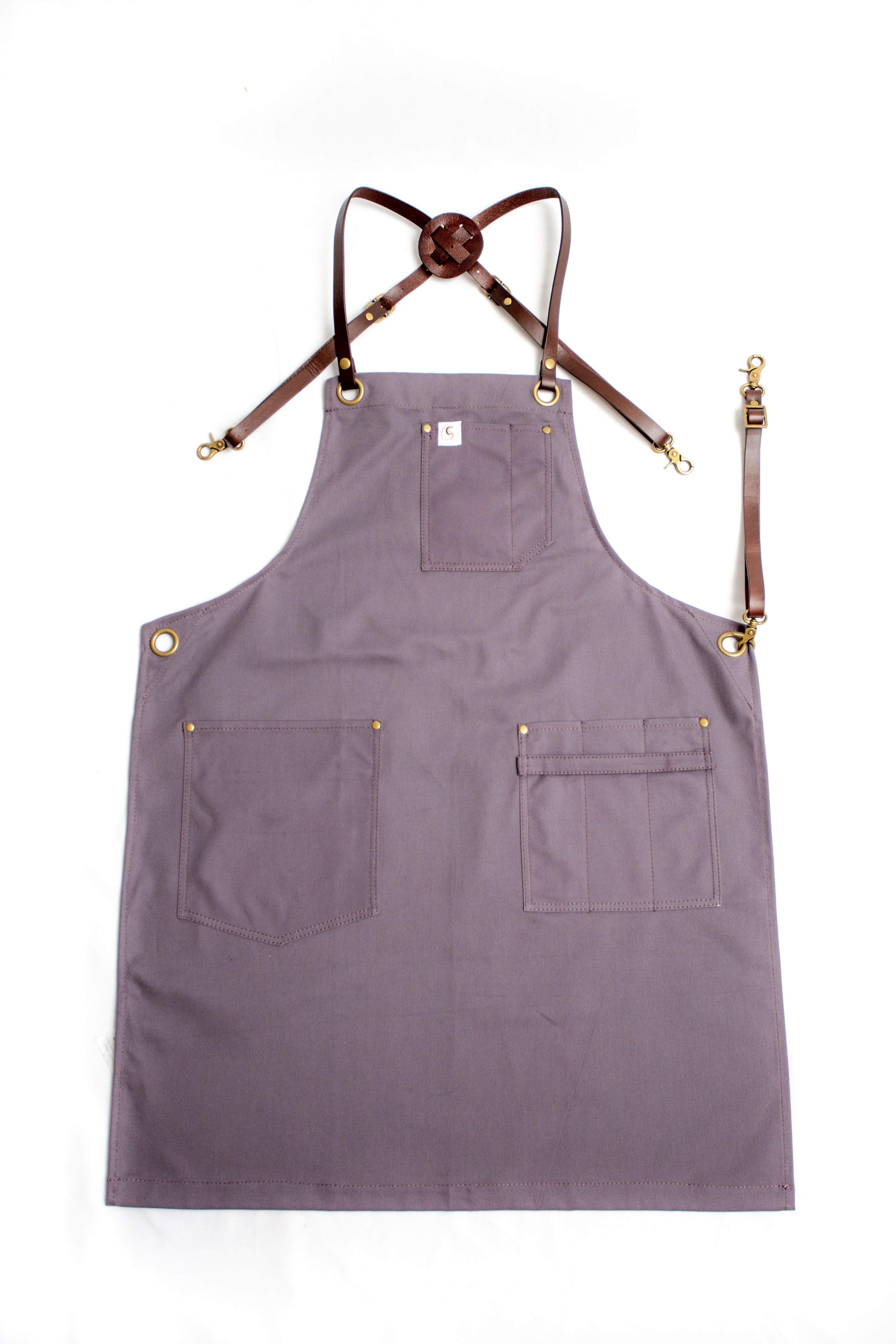 Leather Strap Waxed Canvas Aprons - Chef's Satchel