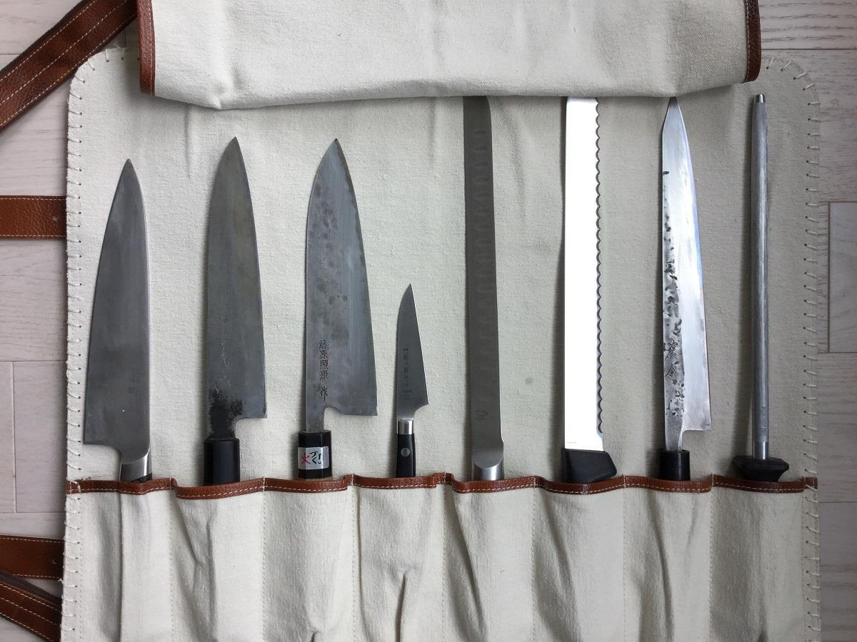 leather knife rolls for knife storage