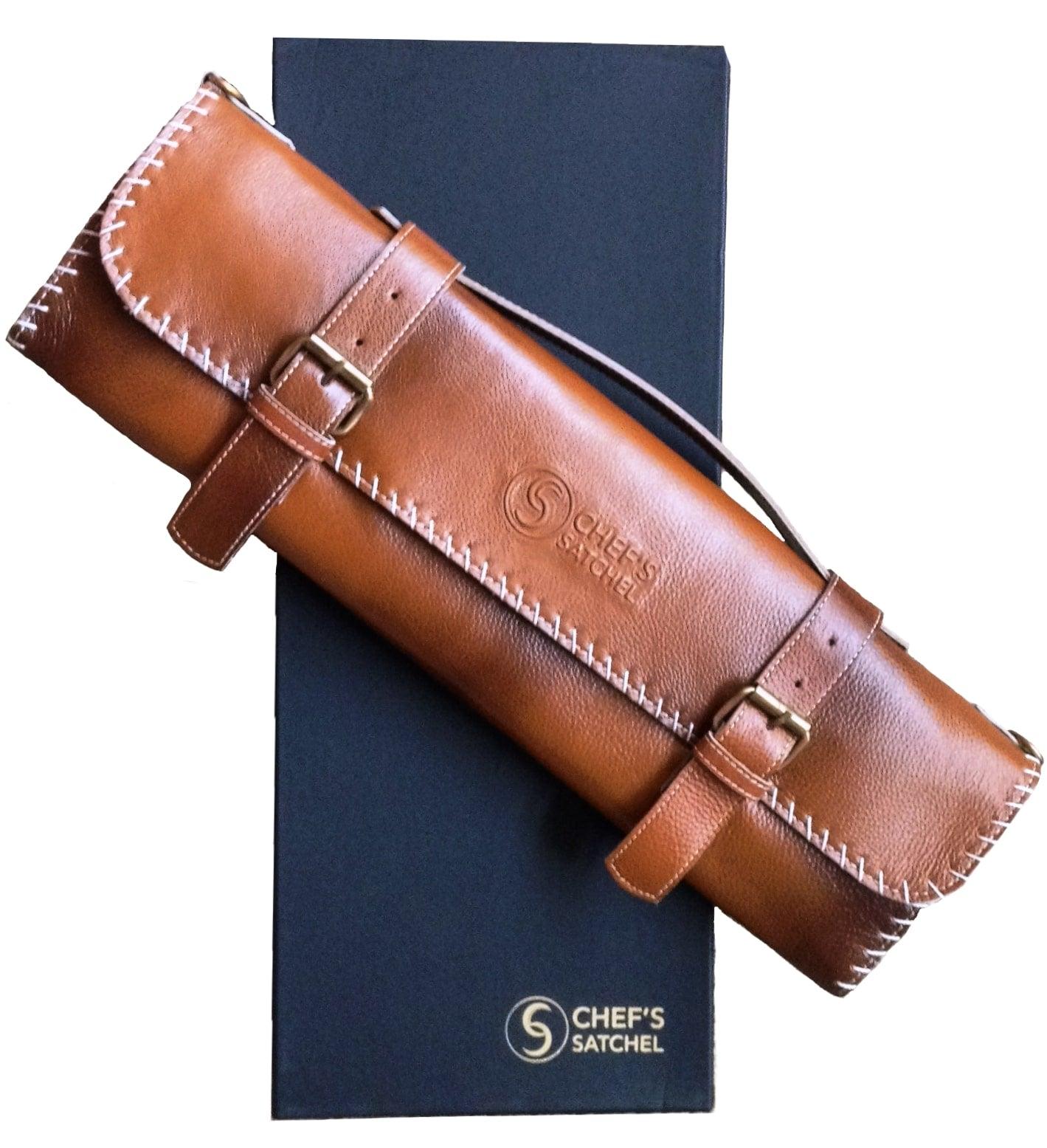 Vicenza Leather Knife Roll - Tawny Brown